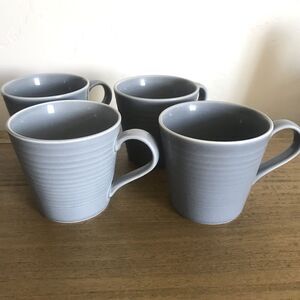 Royal Doulton Gordon Ramsay 4 Pc Set Coffee Cups Mugs Maze Gray 3 5/8” *No Chips
